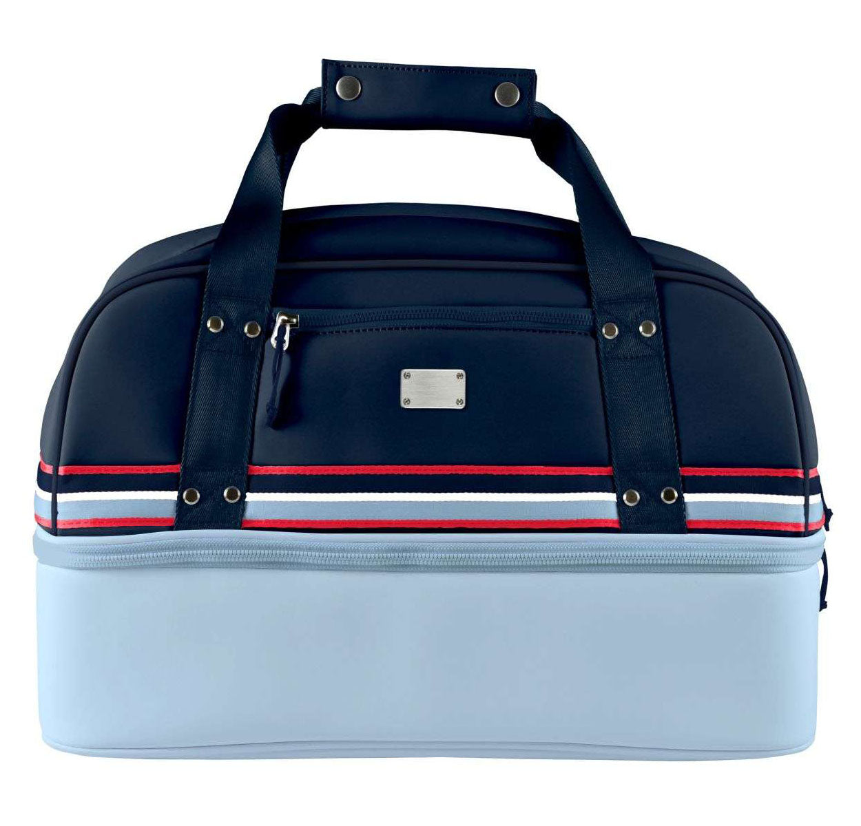 Mid-Stripe Boston Bag Frost-Navy-Red
