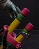 Close-up of the Victus Pencil bat in a Sun Mountain x Victus golf bag