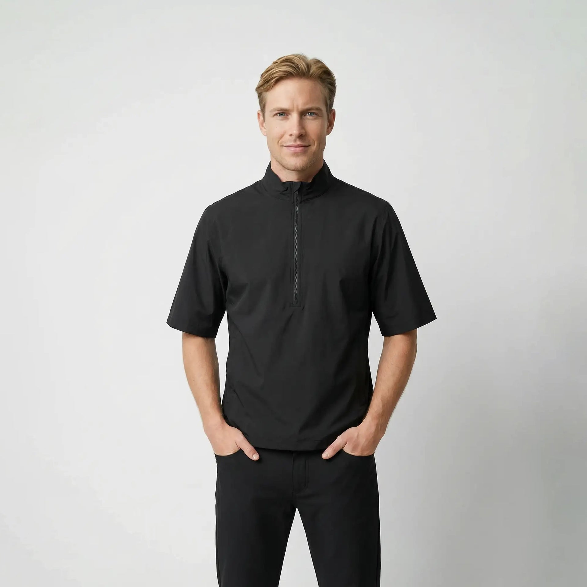 Monsoon Short Sleeve Quarter-Zip Rain Pullover | Sun Mountain