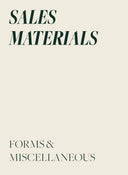 Sales Materials - Forms and Miscellaneous