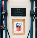 Close-up of 250th label on a Hometown golf bag