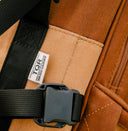 Close up shot of waxed canvas material on TQR Waxed Canvas bag