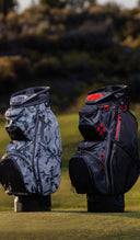 Two golf bags on the course - mobile view