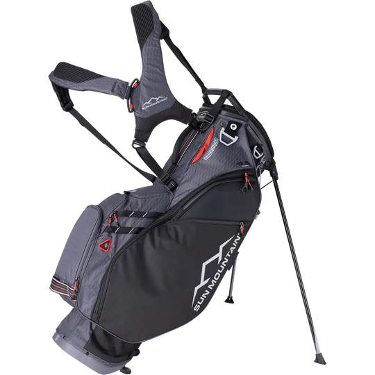 Sun Mountain 2024 4.5 LS 14-Way Stand Bag in Black Steel Rush Red color